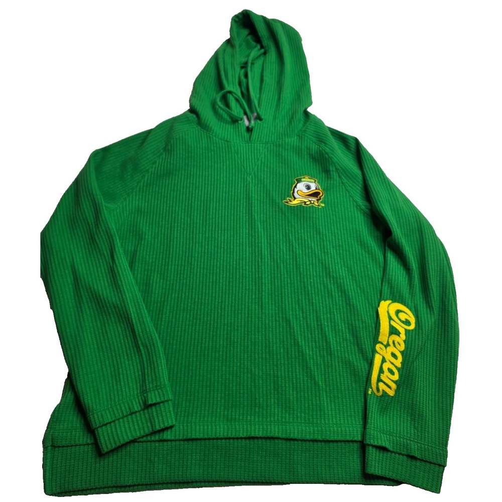 CSA Oregon Ducks Green Hooded Waffle Knit Pullover Embroidered Women's Medium